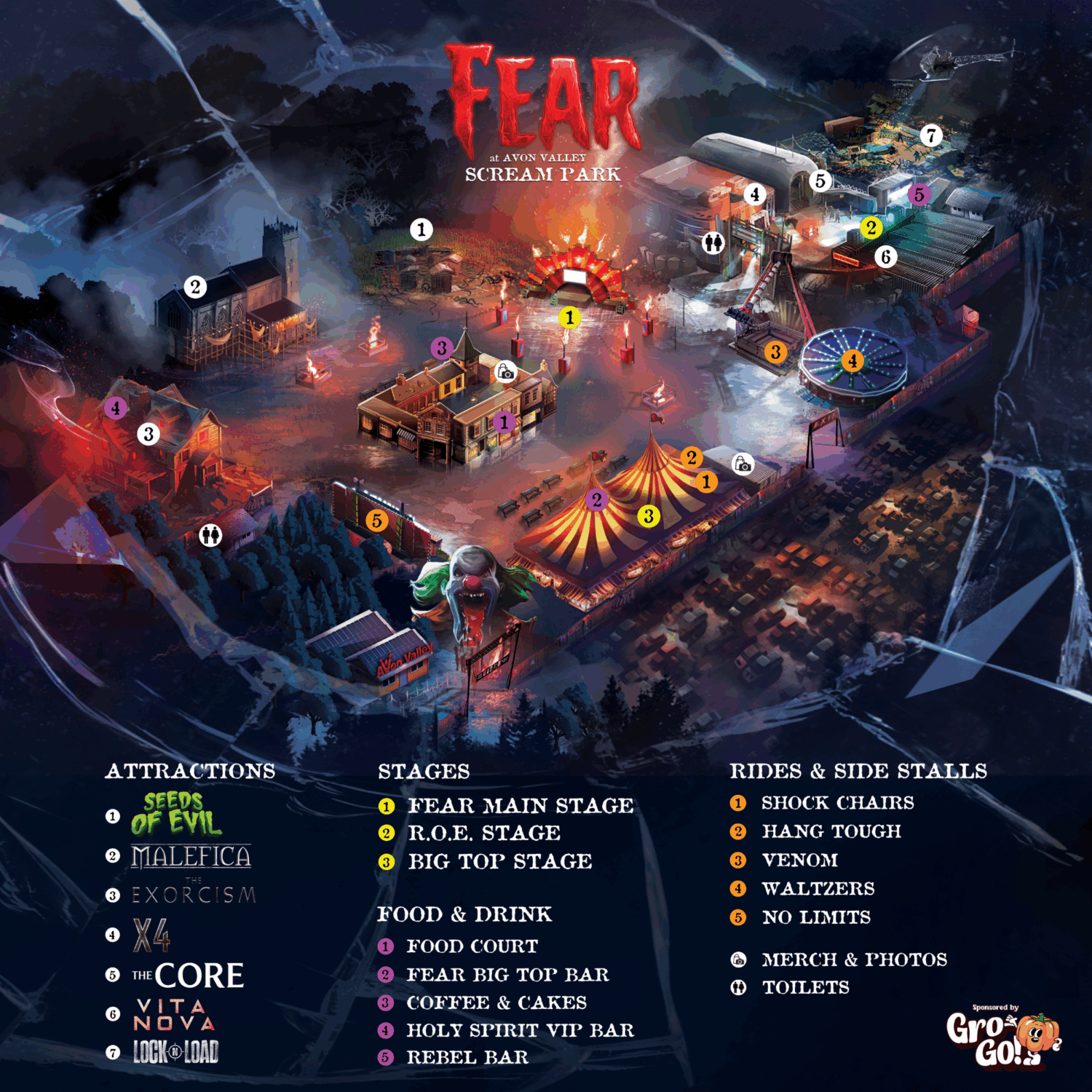 FEAR Scream Park Map 2025